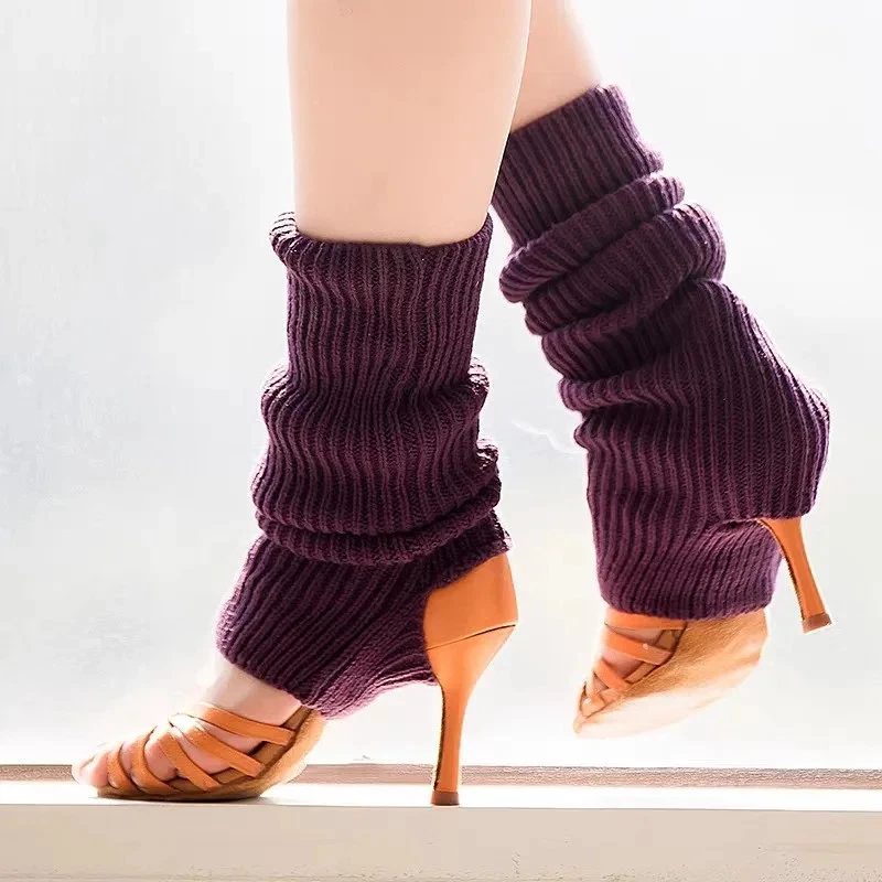 Calentadores de piernas tejidos suaves 2 piezas Calcetines de yoga Leggings de baile Protección deportiva Foto 4 de 4