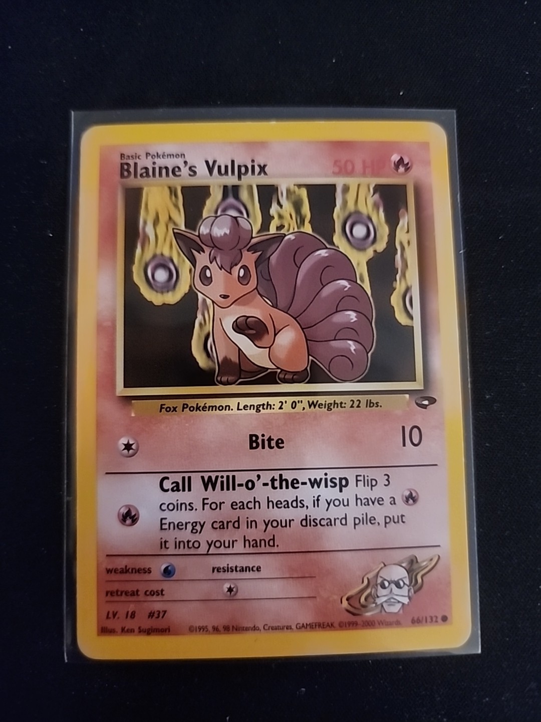 Blaine's Vulpix 66/132 Pokemon TCG WOTC Gym Challenge Common NM