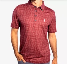 William Murray Polo Shirt Mens Size XL Brown Laces Out Golf Football Pattern Dad