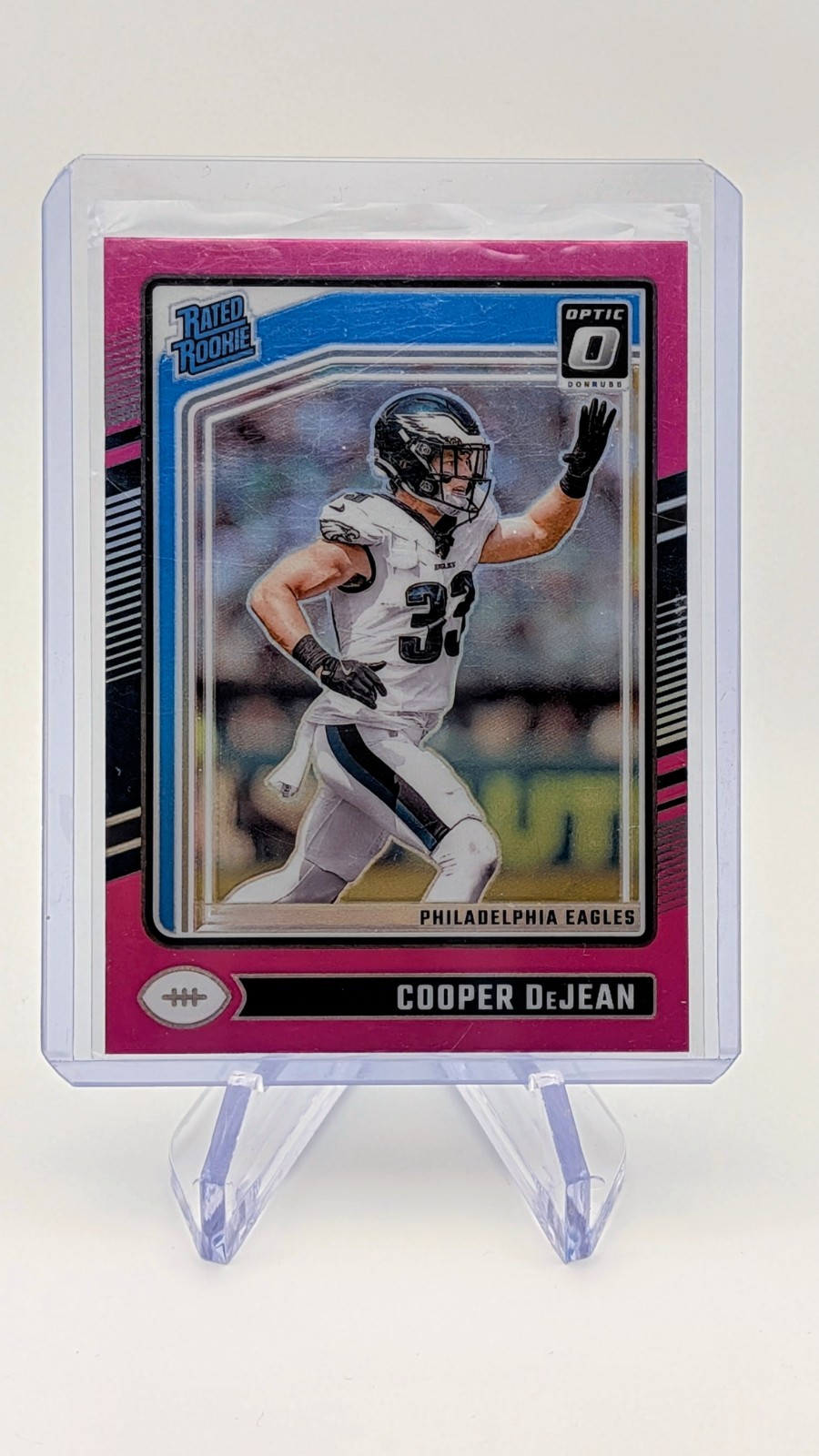 2024 Panini Donruss Optic - Rated Rookie Cooper DeJean #221 Pink Prizm (RC)