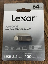 Lexar E32C 64GB Type-C USB Flash Drive, USB-A&USB-C 3.2 Gen 1 Dual Drive OTG