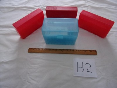FOUR PLASTIC AMMO BOXES FOR RIFLE CARTRIDGE  (H2)