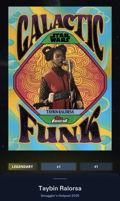 Taybin Ralorsa Galactic Funk Gold 50cc Star Wars Card Trader Smugglers Outpost