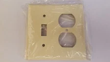 Mulberry 99532 two gang 1 toggle switch and 1 duplex receptacle wallplate(IVORY)