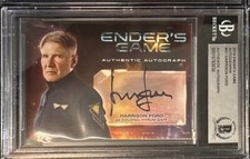 Harrison Ford as Hyrum Gaff ENDER'S GAME Autograph Card BGS Slabbed Authentic