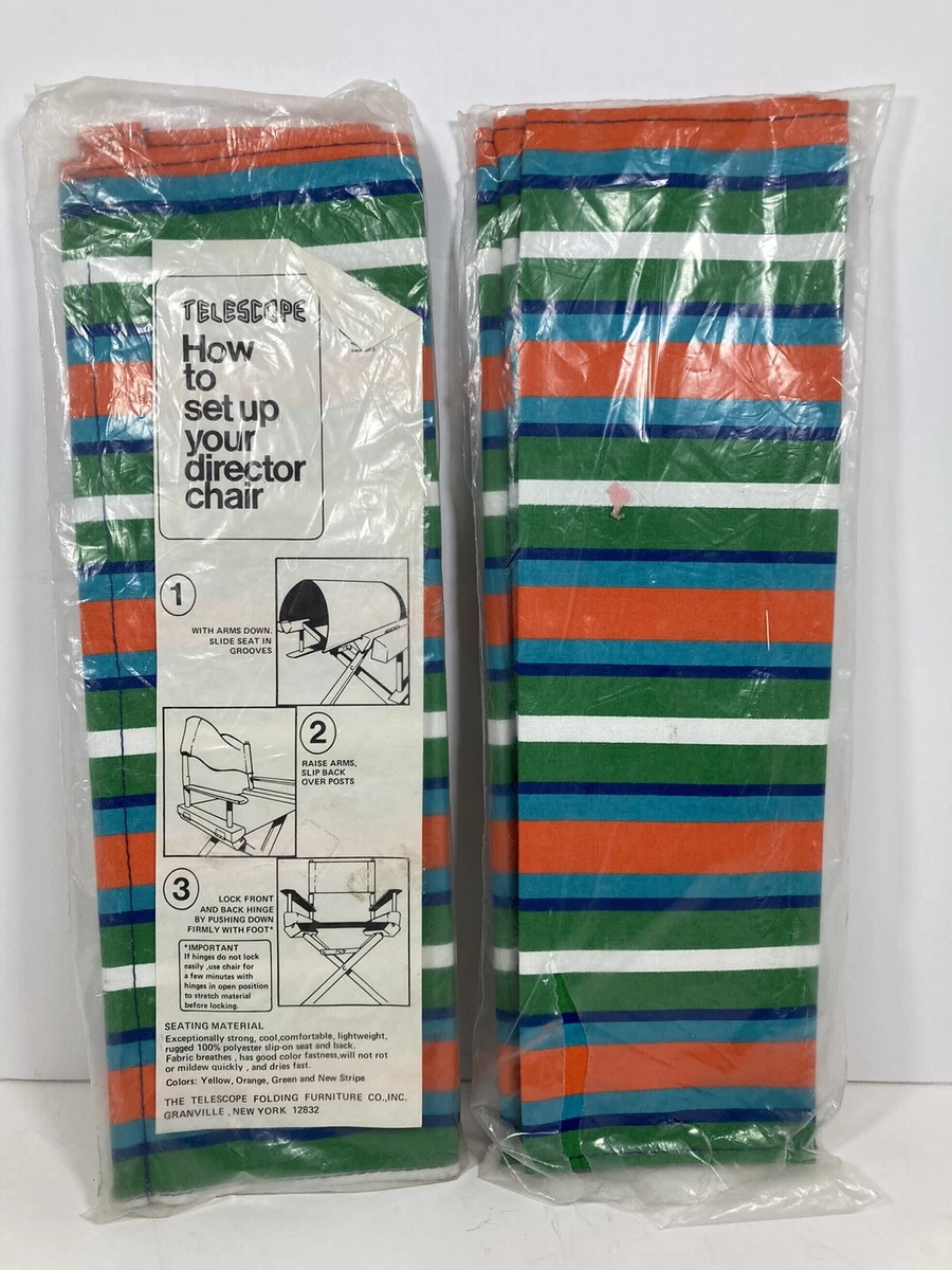 Telescope Director Chair Seat Back Cover Orange Green Blue