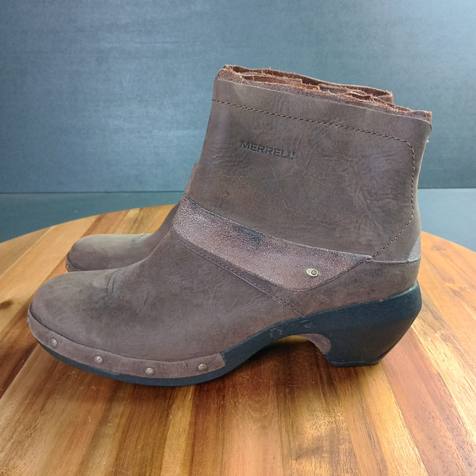 Stivaletti Merrell donna 9 luxe media borchie J68652 cioccolato amaro