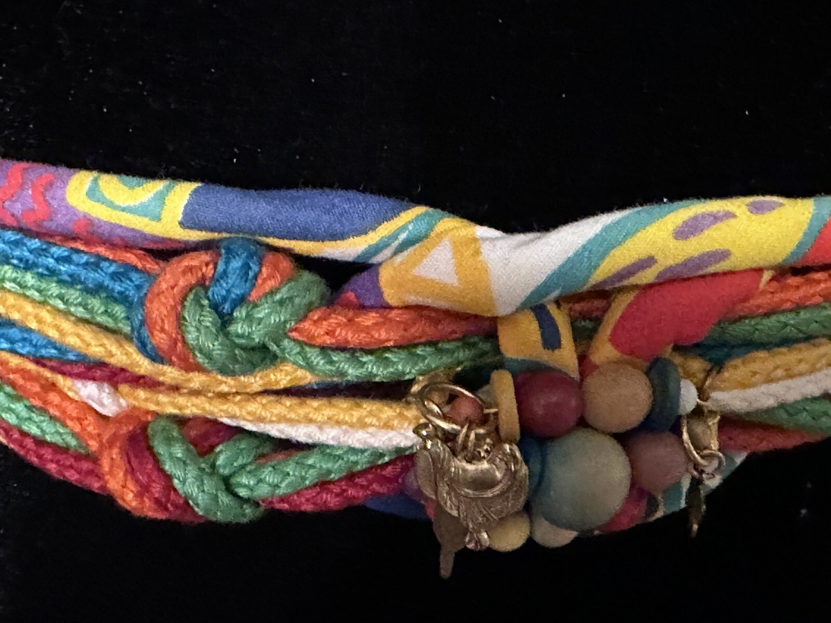 Rhea Vintage 1980s Braided Rope Bright Beads Charms Belt | eBay display picture 1