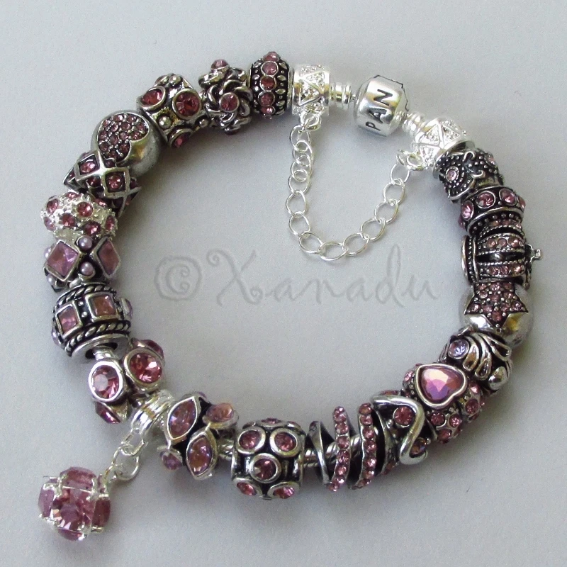 Pulsera Pandora Esterlina Genuina con Piedras Natales Junio Alejanrita Lila Europea Foto 2 de 4