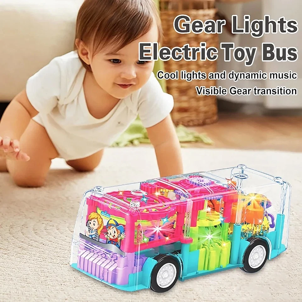 Big Size Transparent Vehicle Toy Bump and Go 3D Flashing LED Lights and Musical - Image 2 of 4