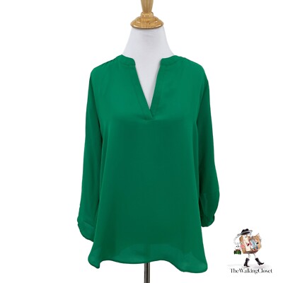 Everleigh Roll Tab Sleeve Pullover Tunic S Small Anthropologie Relax Fit V Neck