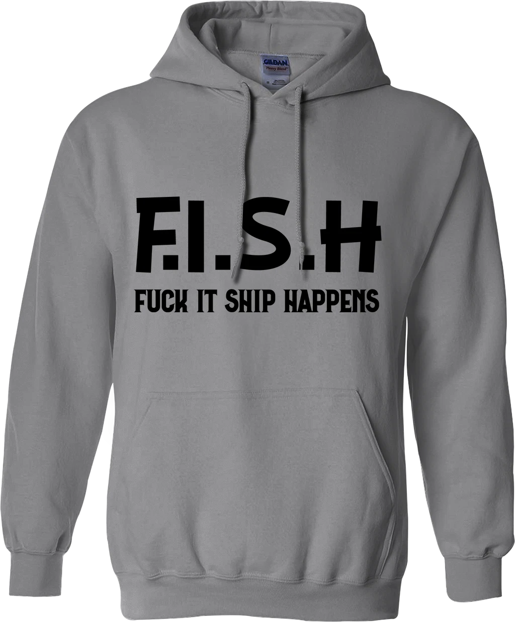 RHUDE FELPA CON CAPPUCCIO FISH SHIP HAPPENS Divertente Scherzo Rude Parodia Commedia Sarcastica Novità Regali