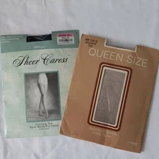2 Pk Pantihose/Worthington SheerCaress Control Top & Seamless Stretch Queen Tall