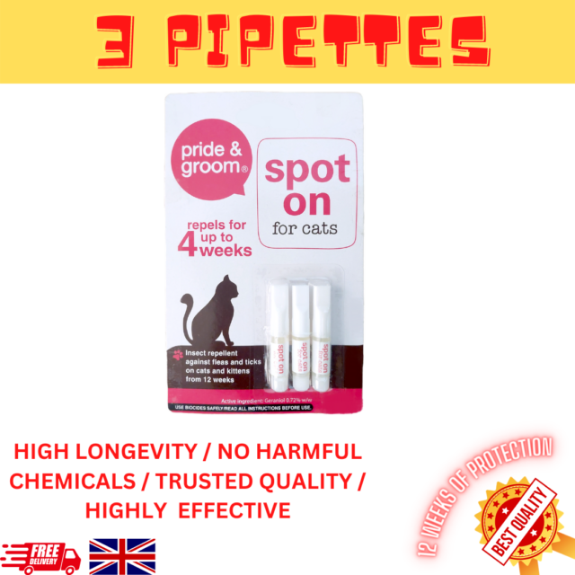 3/6/9 pipettes Spot On Flea Tick Lice Treatment for cats High longevity