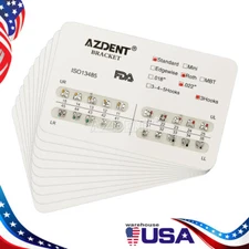 AZDENT Dental Orthodontic Brackets Braces Standard Roth Slot.022 Hooks 3 Metal