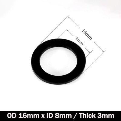 QUARKZMAN Pack of 10 Nitrile Rubber Round Washer, 15 mm x 9 mm x 3 mm, for Faucet, Plumber, Repair Seal, Black, 15 mm x 9 mm