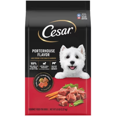 Cesar Carrot, Pea, Steak, Beef and Red Meat Small Breed Dry Dog Food - 5lbs
