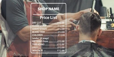 ILOVEDESIGNSONLINE Price List Vinyl Decal Custom Business Shop Window Mirror
