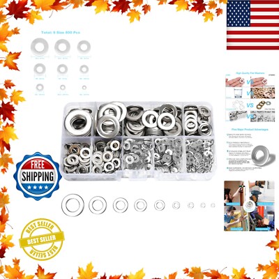 800 Pieces 9 Sizes Oil Drain Plug Gaskets Assortment Kit, Oil Crush Washers US