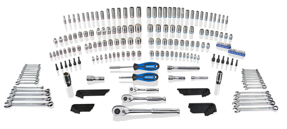 Kobalt 227 Piece Metric Combination Polished Chrome Mechanics Tool