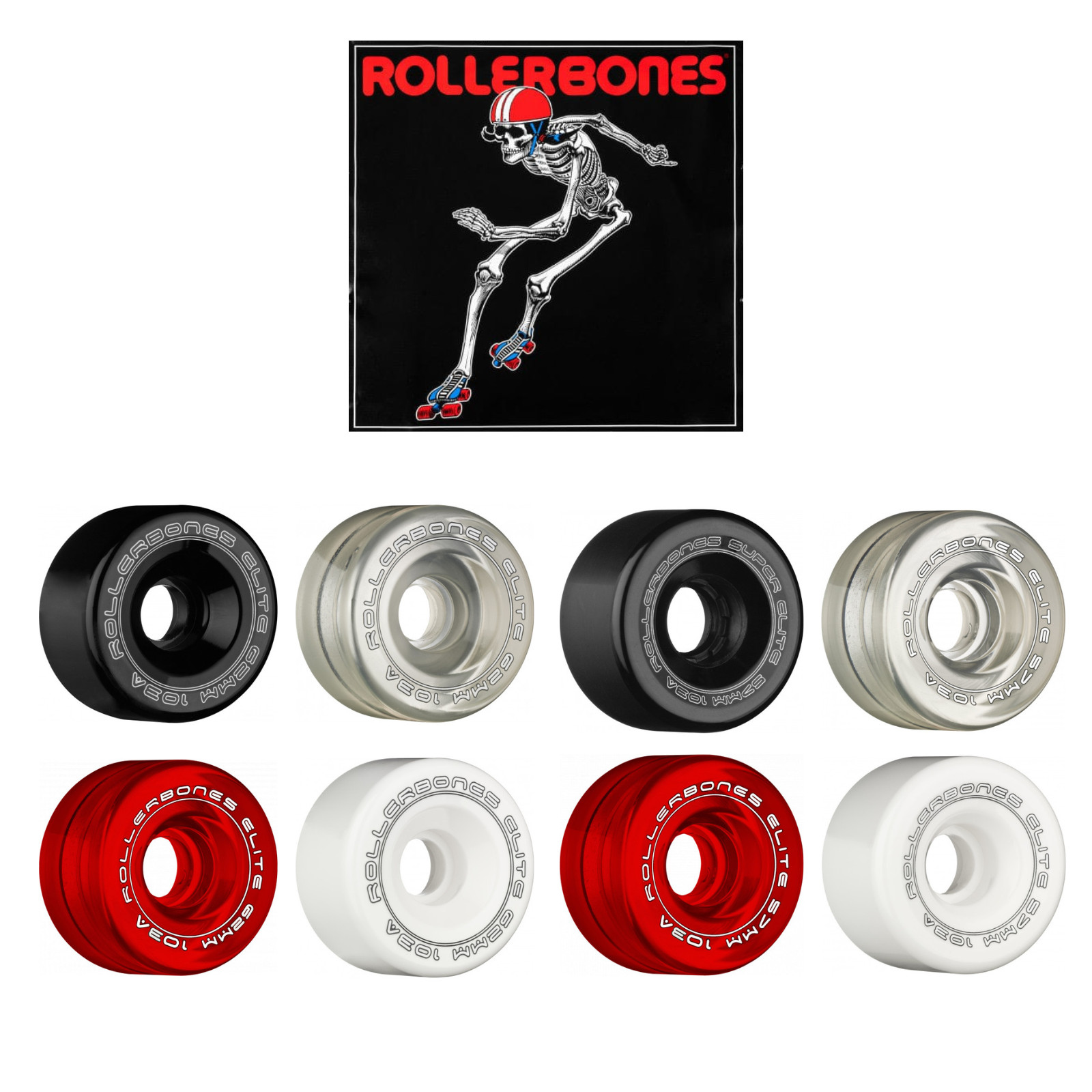 RollerBones Art Elite 103A Competition Roller Skate Wheels Set of 8