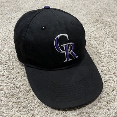 Colorado Rockies Hat Cap Strap Back OC Sports Black Baseball Team MLB Logo