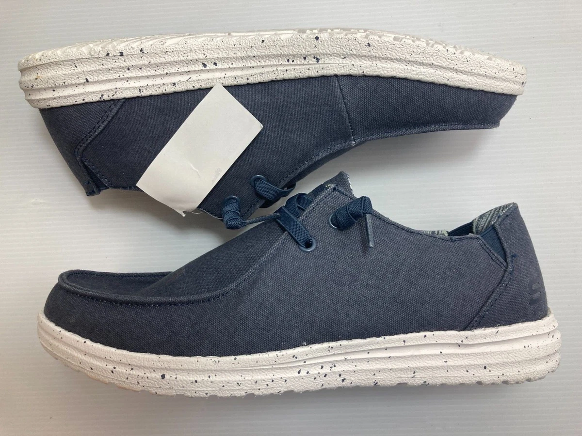 Skechers Men s Relaxed Fit Memory Foam Slip On Shoes Navy Choose Size 59988