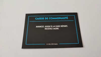 Hasbro Community Box Case Start Monopoly Bad Verlierer Karte #B77