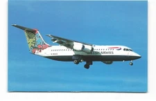 Postcard Airline BRITISH AIRWAYS Avro RJ100 Avroliner G-BXAS No. 203 CC8.