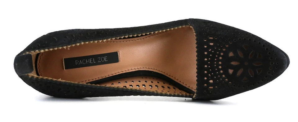 Rachel Zoe Valentina Black Suede Pump Heels Z5703* Women's Size 6 - Image 4 of 4