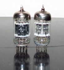 RARE Matched Pair GE JG-5814/12au7/ECC82 Black Plates Triple Mica tubes - 1954