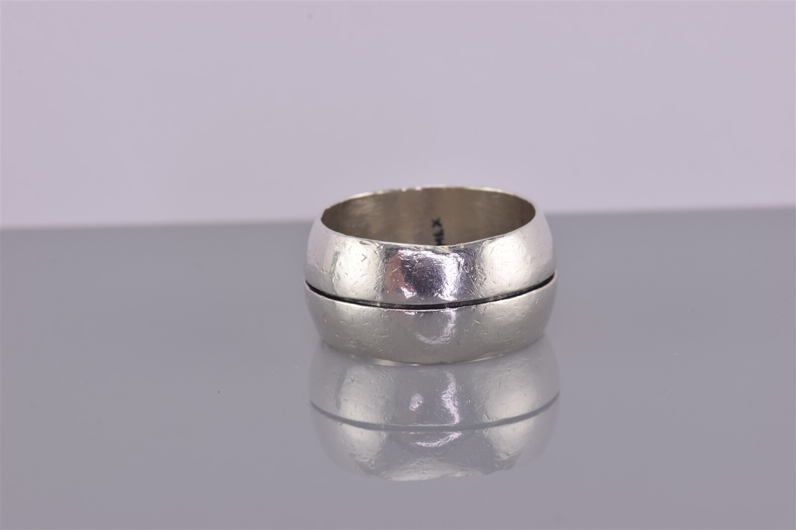 Sterling Silver 10mm Solid Grooved Rounded Band R… - image 4