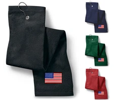US Flag - Embroidered Golf Towel Many Colors  USA
