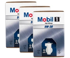 (3 Pack) Mobil 1 High Mileage Full Synthetic Motor Oil 5W-30, 12 Quart Motor Oil