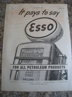 ESSO FÜR ALLE ERDÖLPRODUKTE ANGLO AMERICAN OIL COMPANY WERBUNG A4 GRÖSSE DATEI 17