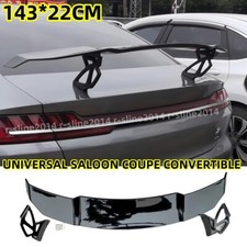 CAR UNIVERSAL GT STYLE REAR BOOT LIP SPOILER RACING WING GLOSSY BLACK 143*22CM