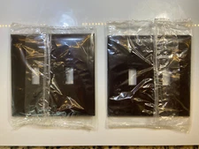 Brown Wall Plates Toggle Switches Plastic (SET OF 2) with Screws  NEW SEALED