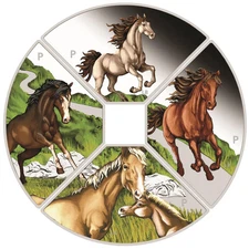 2026 Australia Year of the Horse Quadrant 4 x 1 oz Silver Four-Coin Set