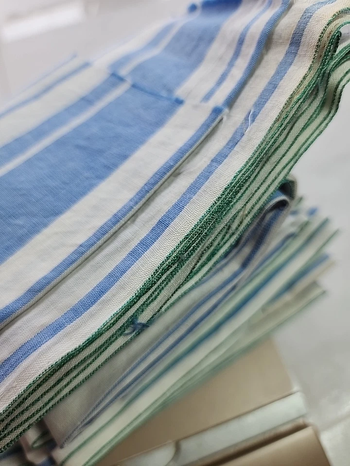 4pc 35" X 1.5 1.4yd+ 30s 40s Ticking Stripe Blue White Cotton Sewing Lawn Fabric - Image 3 of 4