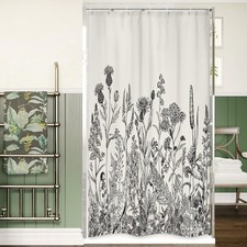 Riyidecor Small Stall Wildflower Farmhouse Half Shower Curtain 36Wx72H Inch N...