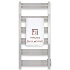 WarmlyYours Hardwire Electric Towel Warmer 12-Bar in Polished Stainless Steel