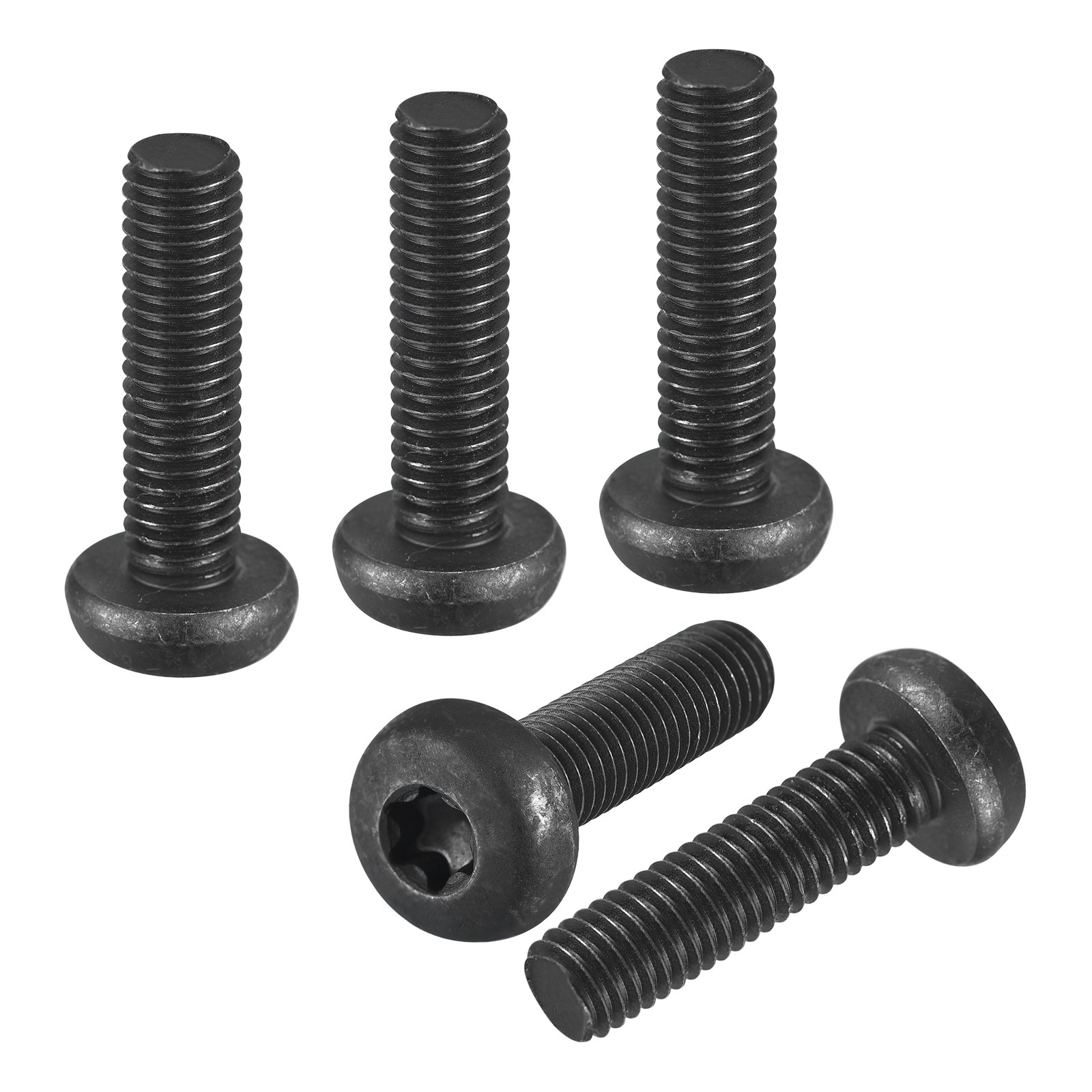 M8x30mm Black Carbon Steel Pan Head Torx Security Screws 12 Pack