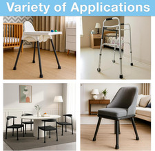 4 Pcs Rubber Chair Leg Tips Anti-Skid Protectors Stool Furniture Feet Black