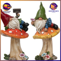 Gartenzwerge Deko 2Er Set Wasserfest Kunstharz Gartenfiguren 12Cm Geschenke