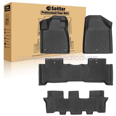 TPE For 2007-2013 Acura MDX 3D Model Floor Mats + 3rd Row Liners All Weather