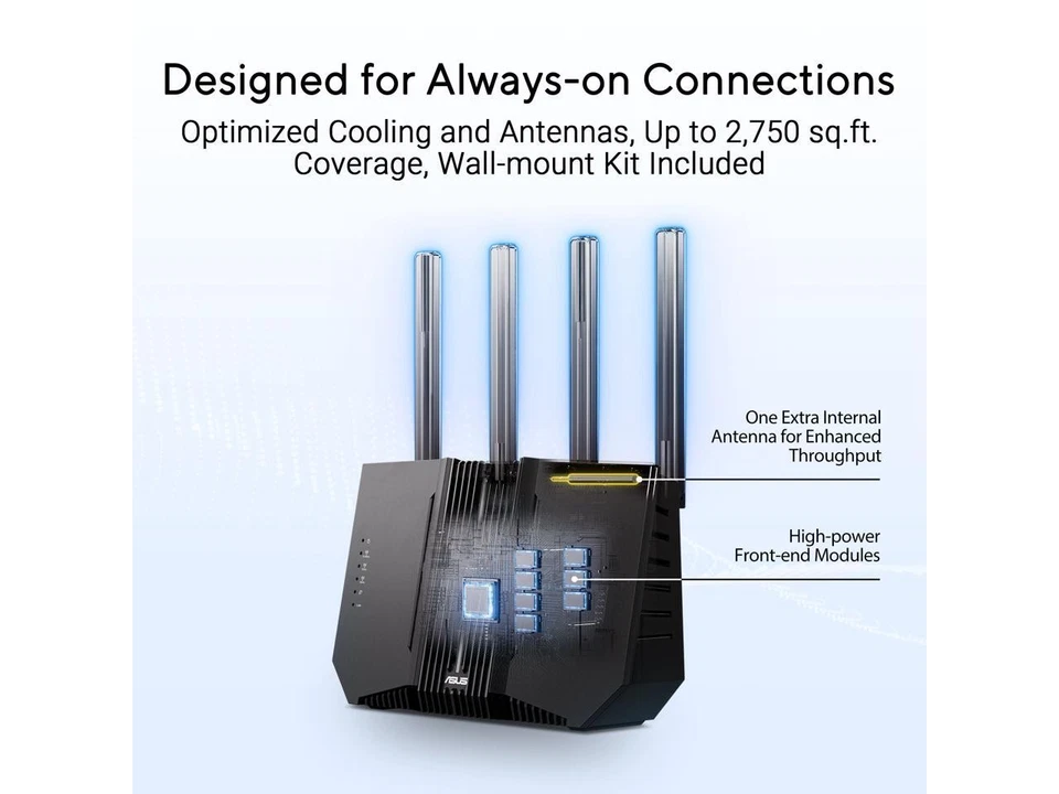 ASUS RT-BE92 Tri-band WiFi 7 Router, supports new 320MHz bandwidth & 4096-QAM, - Image 4 of 4