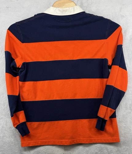 Vintage Polo Ralph Lauren Kanye Ye Orange Navy Blue Striped Rugby Shirt Men's M by Ralph Lauren, $87.47 - Photo 2