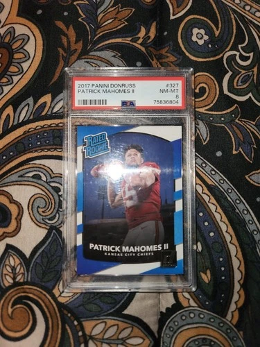 2017 Panini Donruss Rated Rookie RC #327 Patrick Mahomes II Chiefs PSA 8