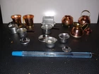Vintage set of Barbie-sized kitchen ware copper cooking pieces