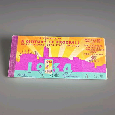 Set of 5 A Century of Progress Exposition CHICAGO 1934 Tickets Worlds Fair Book